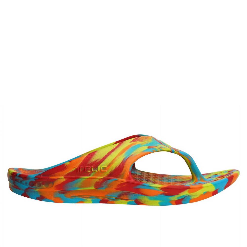NEW TELIC women's energy flip flop in melted crayon